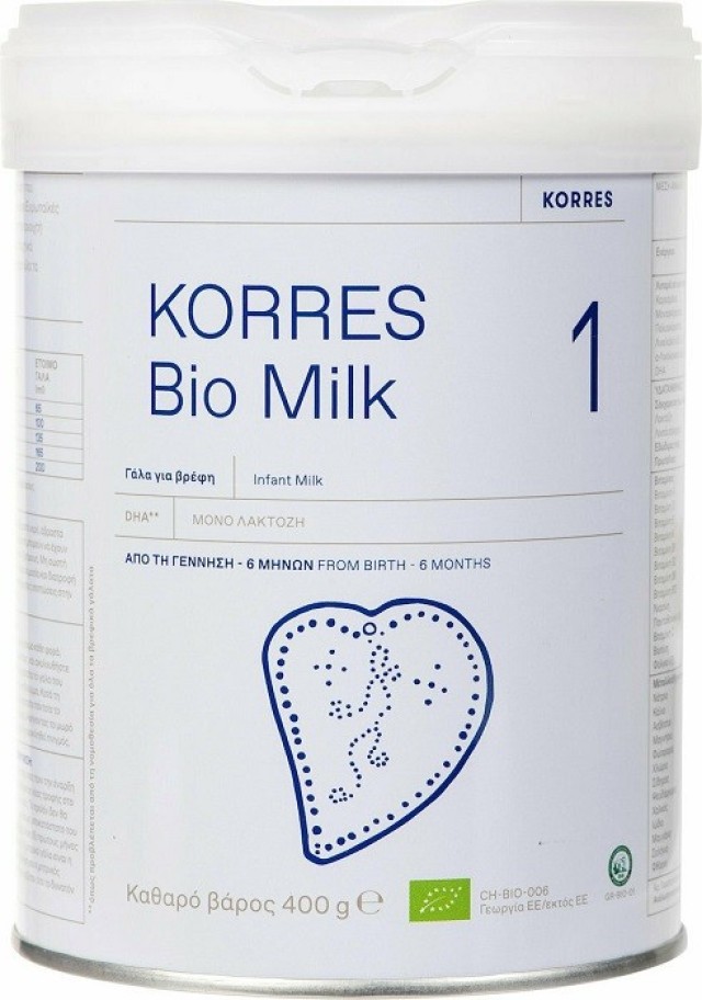 Korres Bio Milk 1 Βιολογικό Γάλα σε Σκόνη 0-6m 400g