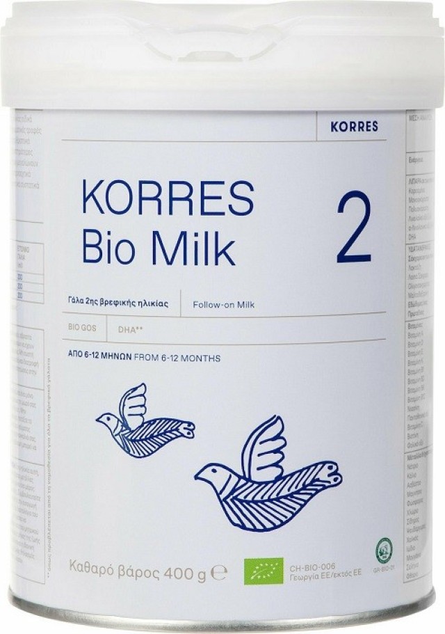 Korres Bio Milk 2 Βιολογικό Γάλα σε Σκόνη 6-12m 400g