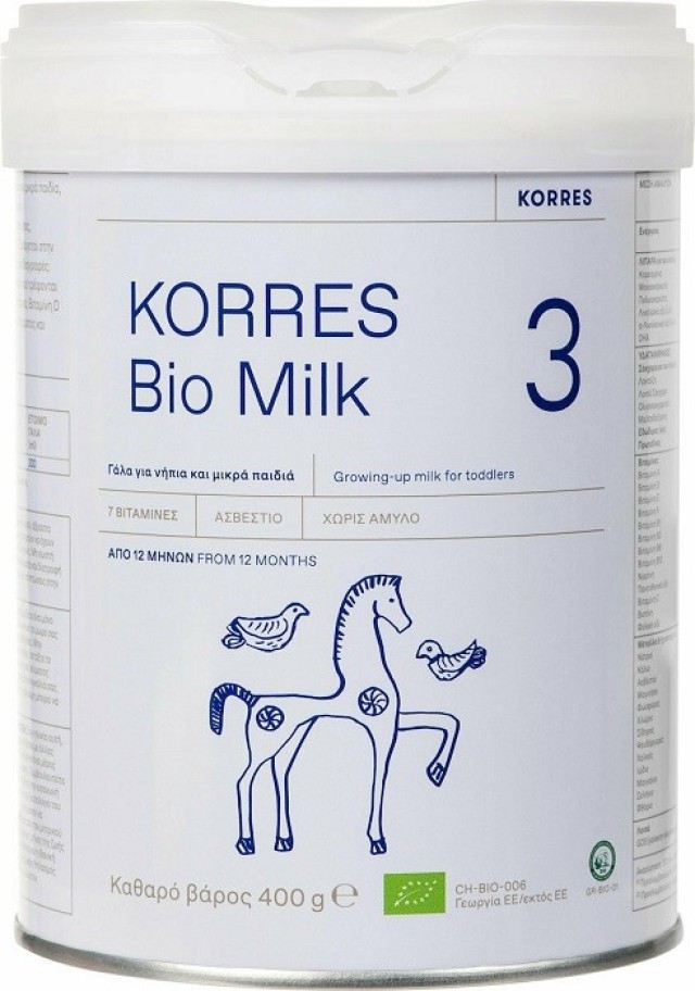 Korres Bio Milk 3 Βιολογικό Γάλα σε Σκόνη από 12m 400g