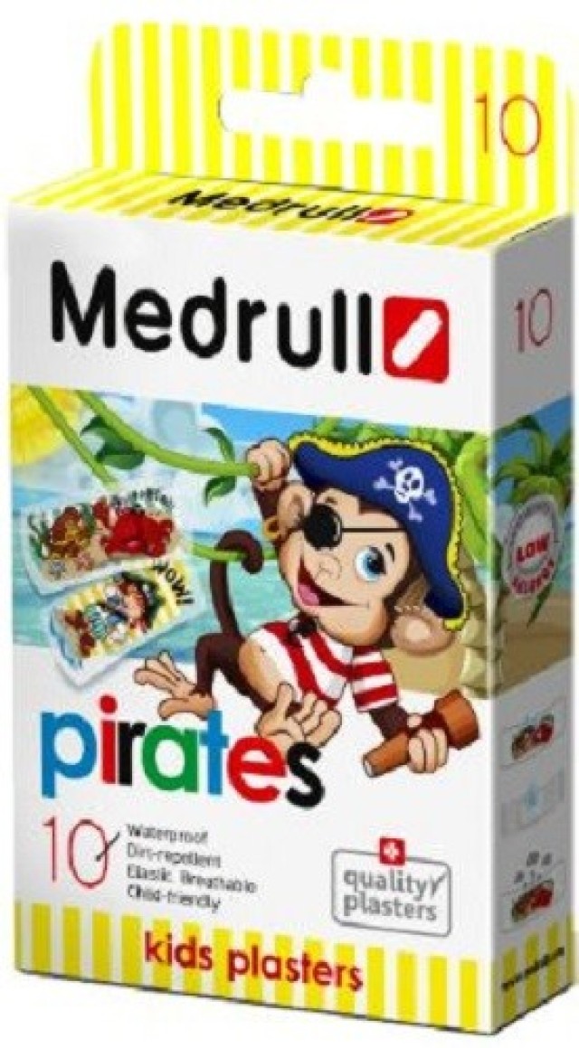 Medrull Pirates Kids Plasters Αδιάβροχα Αυτοκόλλητα Επιθέματα 10τμχ