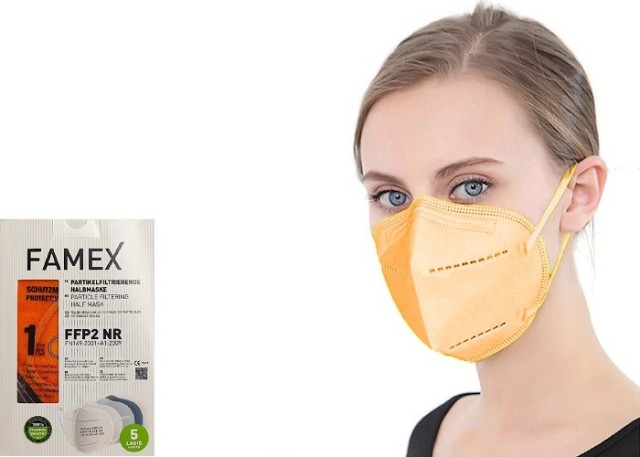 Famex Mask FFP2 NR Μάσκα Προστασίας Πορτοκαλί 1τμχ
