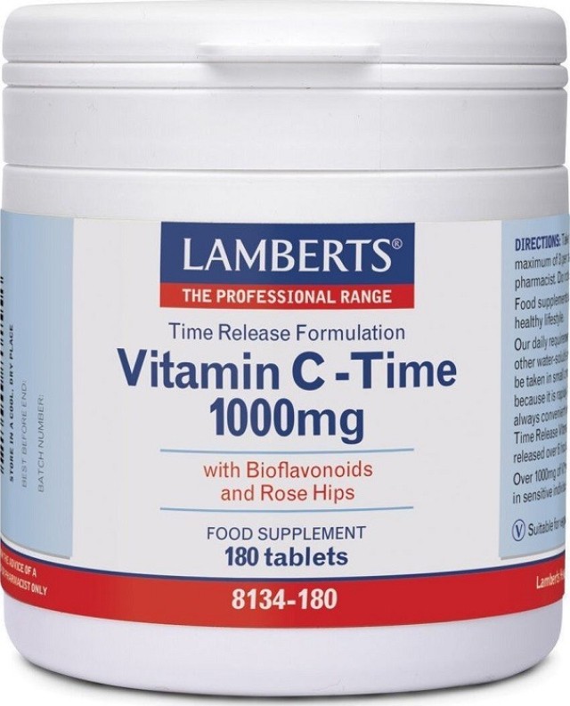 Lamberts Vitamin C Συμπλήρωμα Διατροφής Βιταμίνης C 1000mg 180Tabs