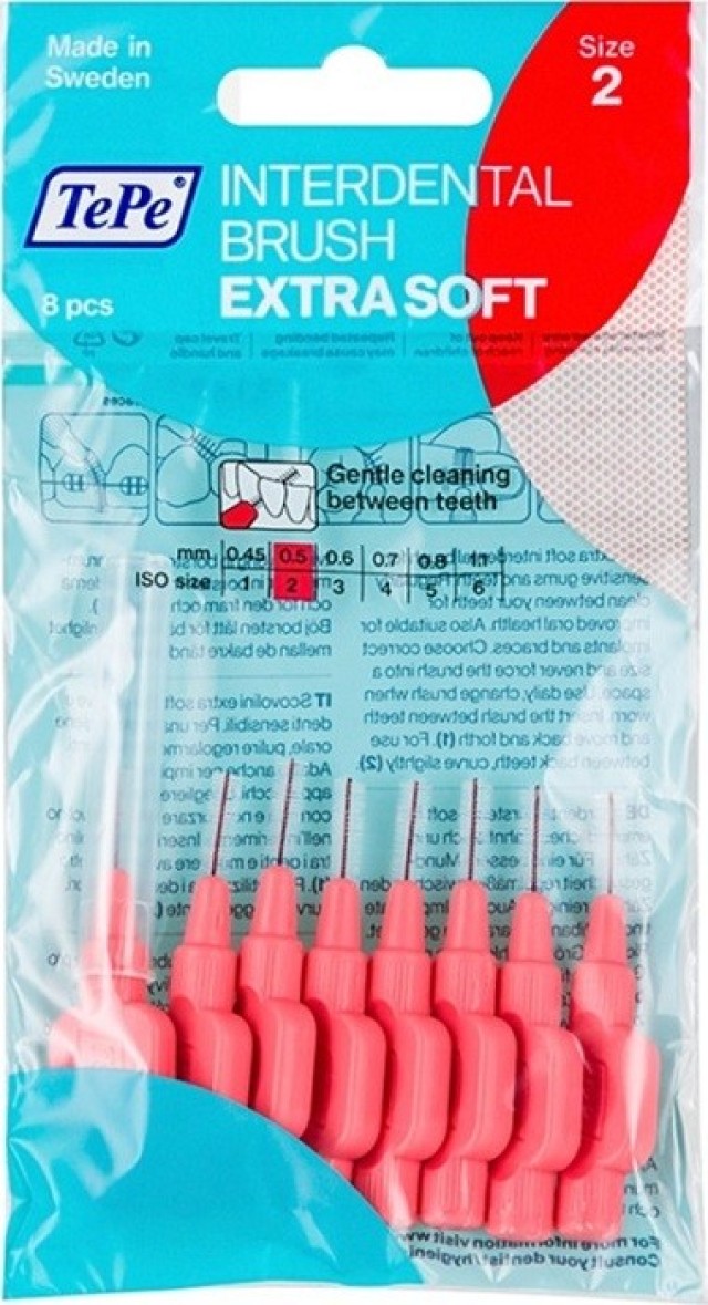 TePe Extra Soft Μεσοδόντια Βουρτσάκια 0.5mm Κόκκινο 8τμχ