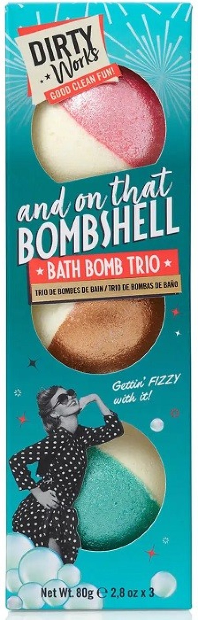 Dirty Works And On That Bombshell Bath Bomb Trio 3x80g