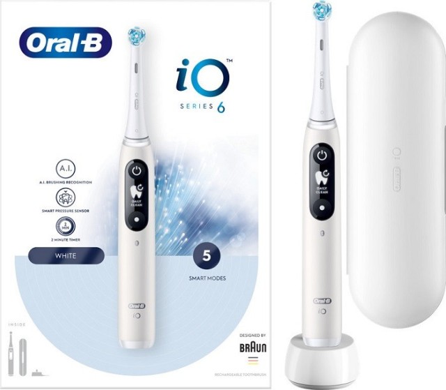 Oral-b iO Series 6 Ηλεκτρική Οδοντόβουρτσα Λευκή 1τμχ