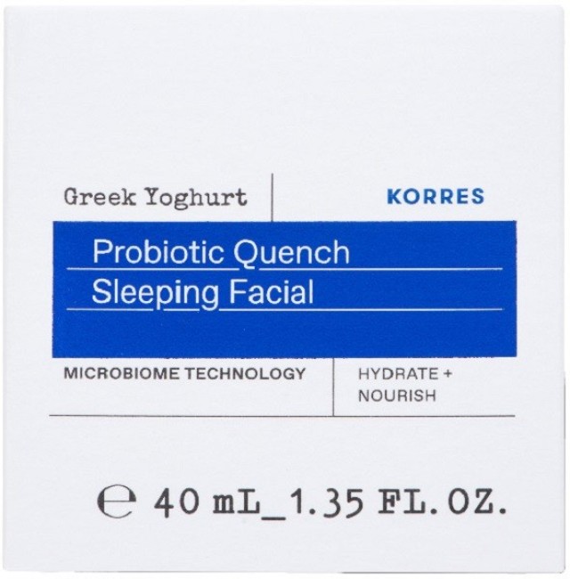 Korres Greek Yoghurt Probiotic Quench Sleeping Facial Ενυδατική Κρέμα Νύχτας με Προβιοτικά 40ml