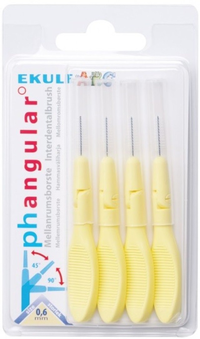 Ekulf pH Angular Interdental Brush Μεσοδόντια Βουρτσάκια 0.6mm 4τμχ