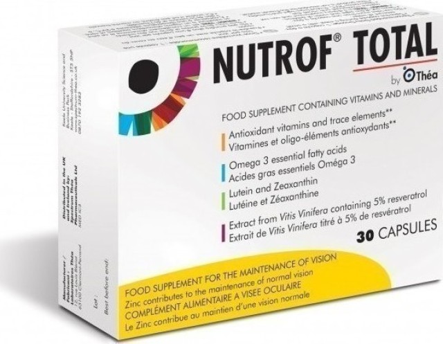 Thea Synapsis Nutrof Total Συμπλήρωμα Διατροφής για Οφθαλμικές Παθήσεις 30Caps