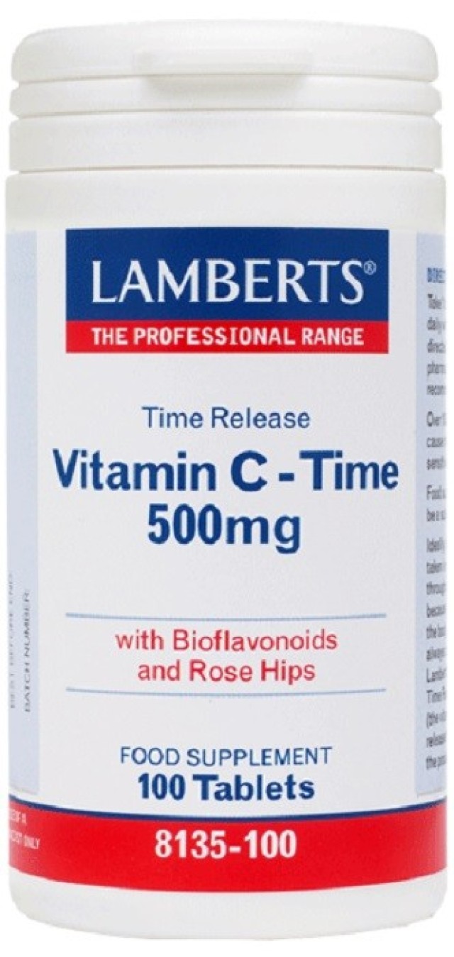 Lamberts Vitamin C Time Release 500mg Συμπλήρωμα Βιταμίνης C 100tabs