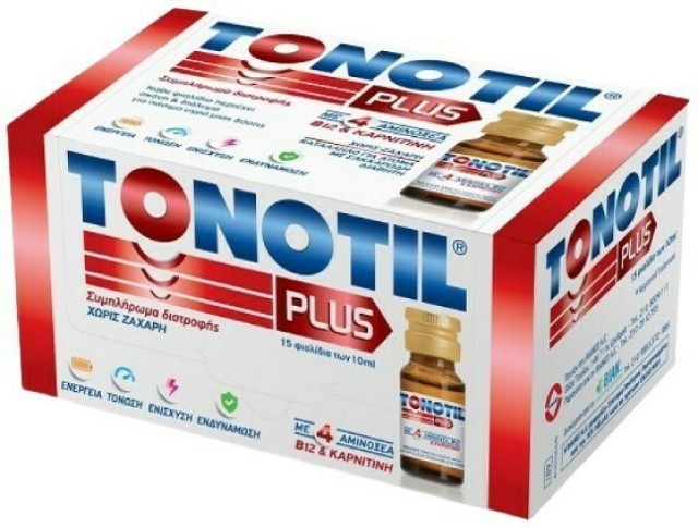 Tonotil Plus Συμπλήρωμα Διατροφής για Ενέργεια & Τόνωση 15x10ml