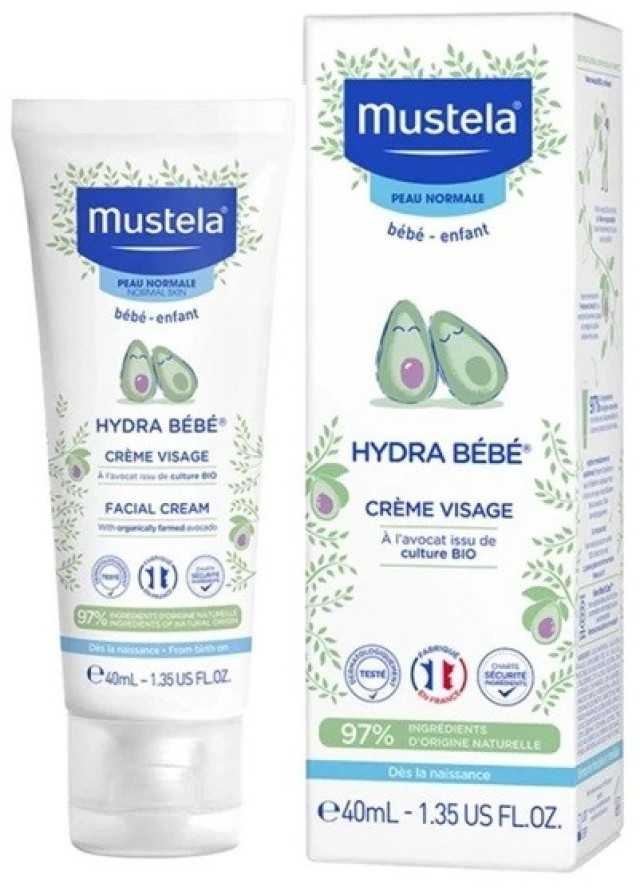 Mustela Hydra B?b? Facial Cream Παιδική Ενυδατική Κρέμα Προσώπου 40ml