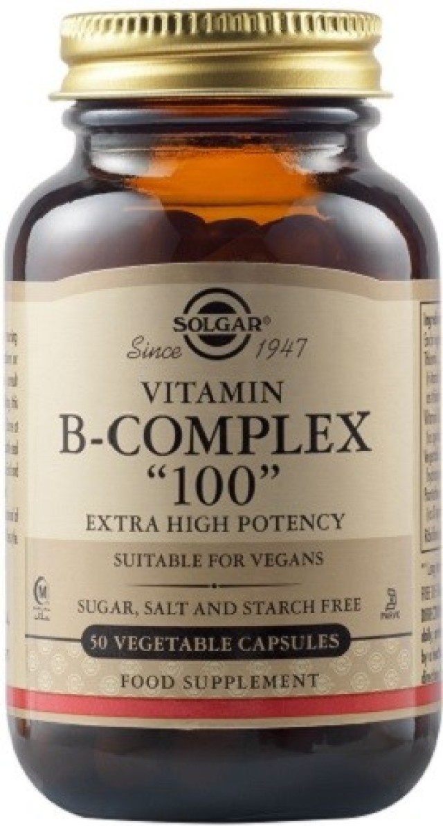 Solgar B-Complex 100 Συμπλήρωμα Διατροφής με Όλες τις Βιταμίνες Β 50Veg. Caps