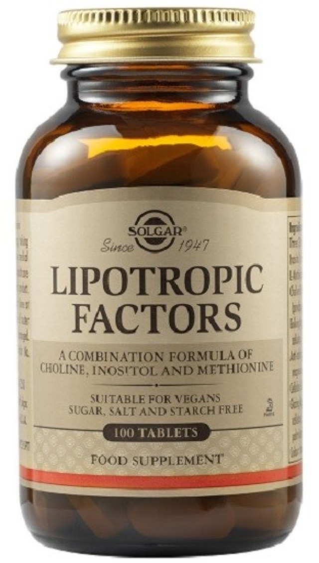 Solgar Lipotropic Factors Διατήρηση Βάρους σε Φυσιολογικά Επίπεδα 100Tabs