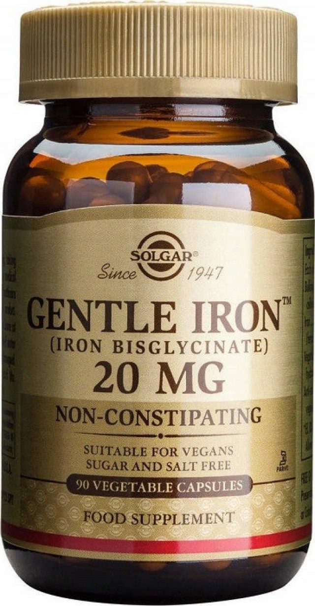 Solgar Gentle Iron Σίδηρος 20mg 90Veg. Caps