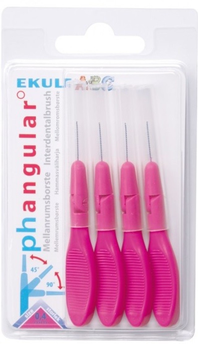 Ekulf pH Angular Interdental Brush Μεσοδόντια Βουρτσάκια 0.4mm 4τμχ