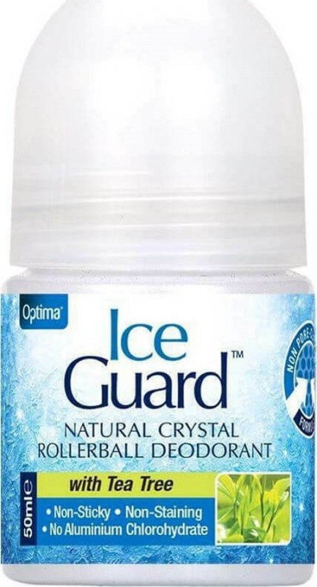 Optima Ice Guard Natural Crystal Deo Tea Tree Αποσμητικό με Τεϊόδεντρο 50ml