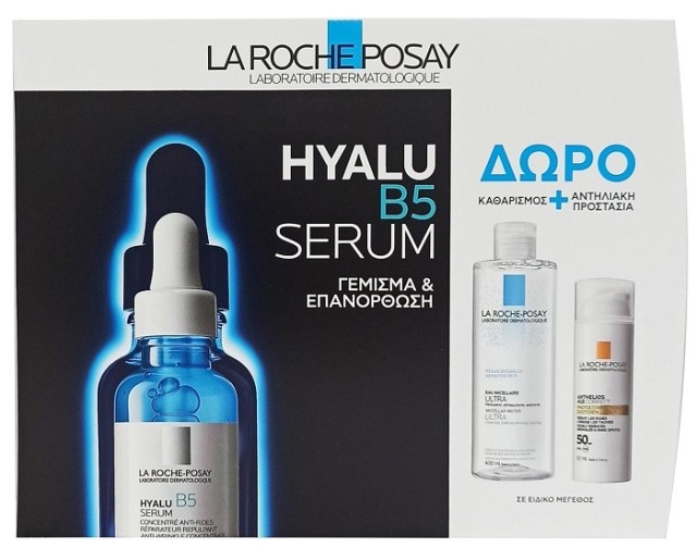 La Roche Posay Promo Hyalu B5 Serum Αντιρυτιδικός Ορός 30ml & Δώρο Eau Micellaire Ultra 50ml & Anthelios Age Correct spf50 3ml
