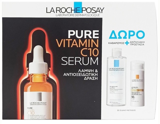 La Roche Posay Promo Pure Vitamin C10 Serum 30ml & Δώρο Eau Micellaire Ultra 50ml & Anthelios Age Correct spf50 3ml