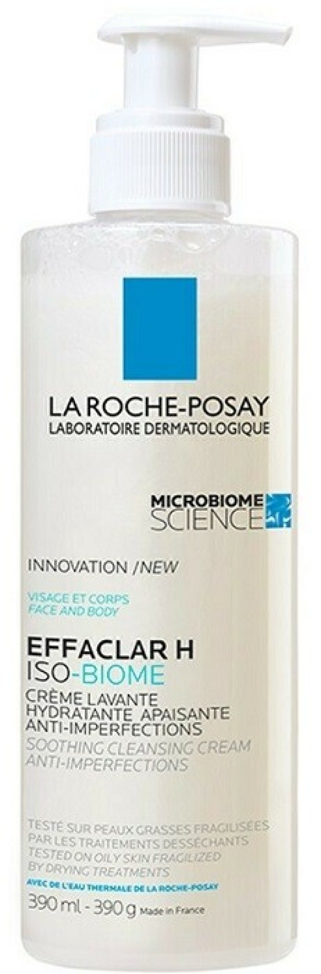 La Roche Posay Effaclar H ISO-Biome Soothing Cleansing Cream Κρέμα Καθαρισμού για Λιπαρό Δέρμα με Τάση Ακμής 390ml