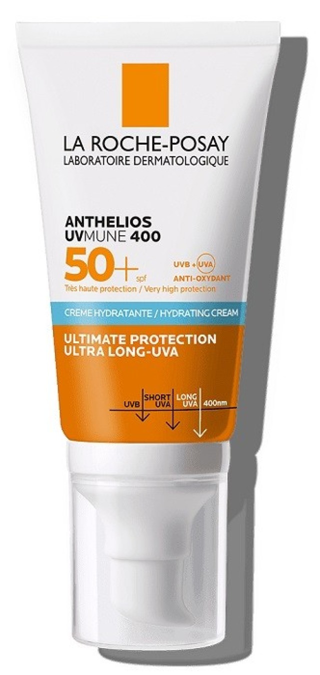La Roche Posay Anthelios UVMune 400 Hydrating Cream spf50+ Αντηλιακό Προσώπου για Ευαίσθητο Δέρμα 50ml