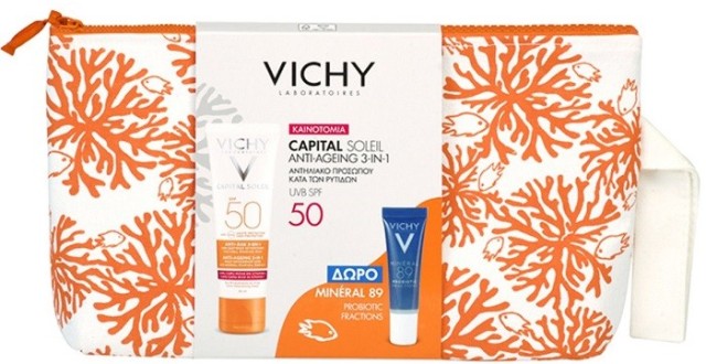 Vichy Promo Capital Soleil Anti Ageing SPF50 Αντηλιακό Προσώπου 50ml & Δώρο Mineral 89 Probiotic Fractions 10ml
