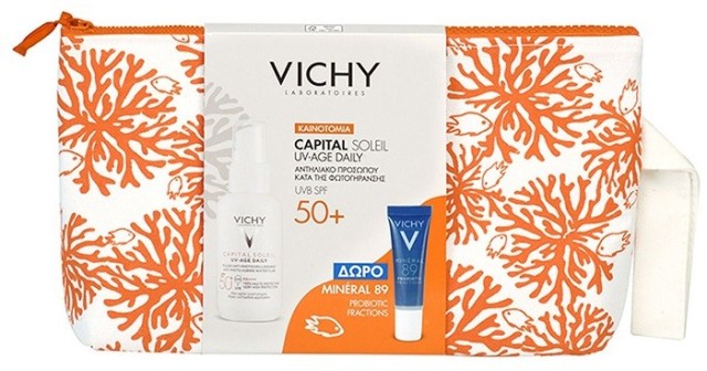 Vichy Promo Capital Soleil Uv-Age Daily spf50 40ml & Δώρο Mineral 89 Probiotic Fractions 10ml