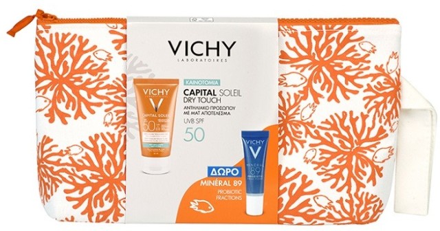 Vichy Promo Capital Soleil Dry Touch Αντηλιακή Κρέμα Για Ματ Αποτέλεσμα 50ml & Δώρο Mineral 89 Probiotic Fractions 10ml