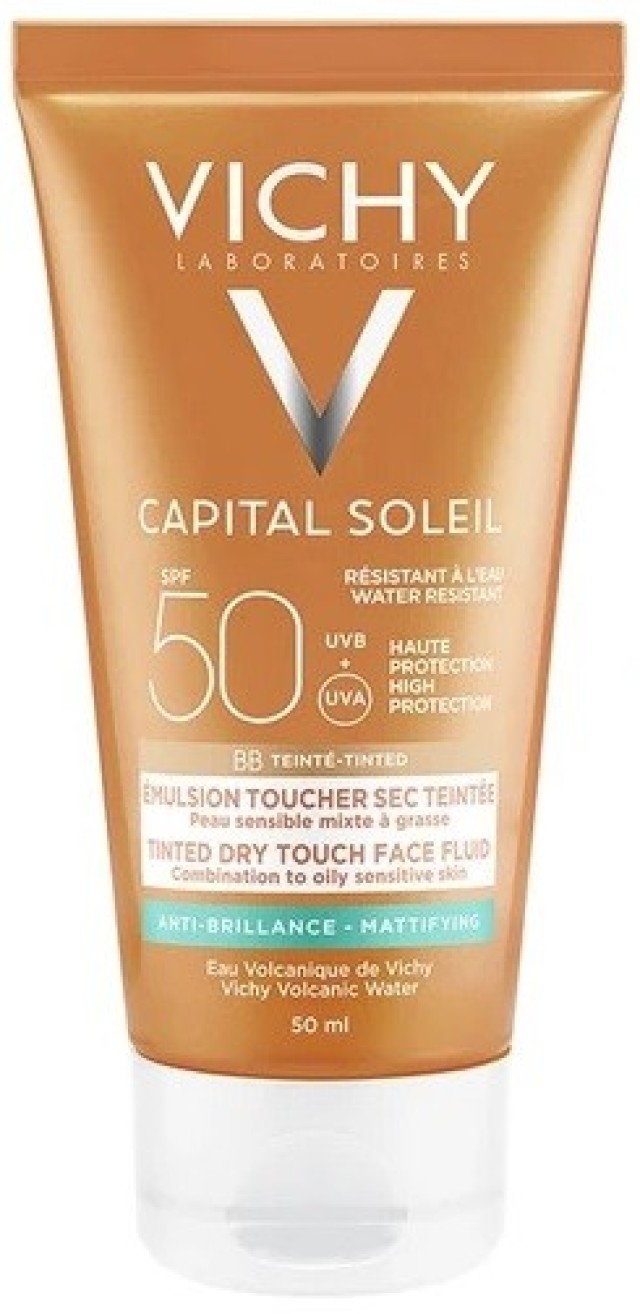 Vichy Capital Soleil BB Tinted SPF50 Ματ Αντιηλιακή Κρέμα Προσώπου με Χρώμα 50ml