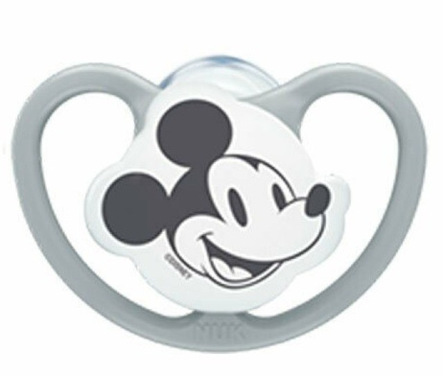 Nuk Space Disney Mickey & Minnie Πιπίλα Σιλικόνης Γκρι 6-18m