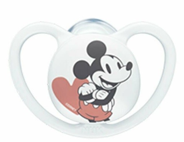 Nuk Space Disney Mickey & Minnie Πιπίλα Σιλικόνης Λευκή 6-18m