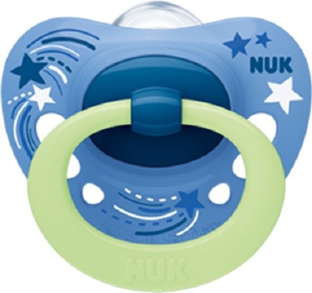 Nuk Signature Night Πιπίλα Σιλικόνης που Λάμπει στο Σκοτάδι Μπλε 18-36m 1τμχ