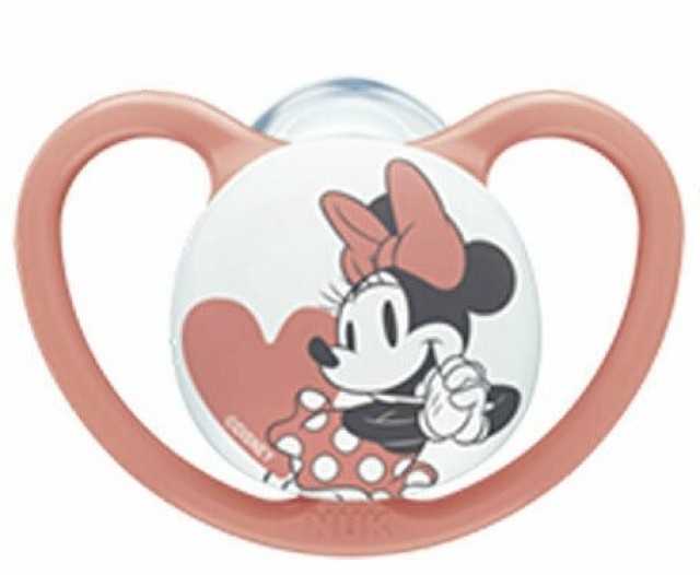 Nuk Space Disney Mickey & Minnie Πιπίλα Σιλικόνης Ροζ 0-6m