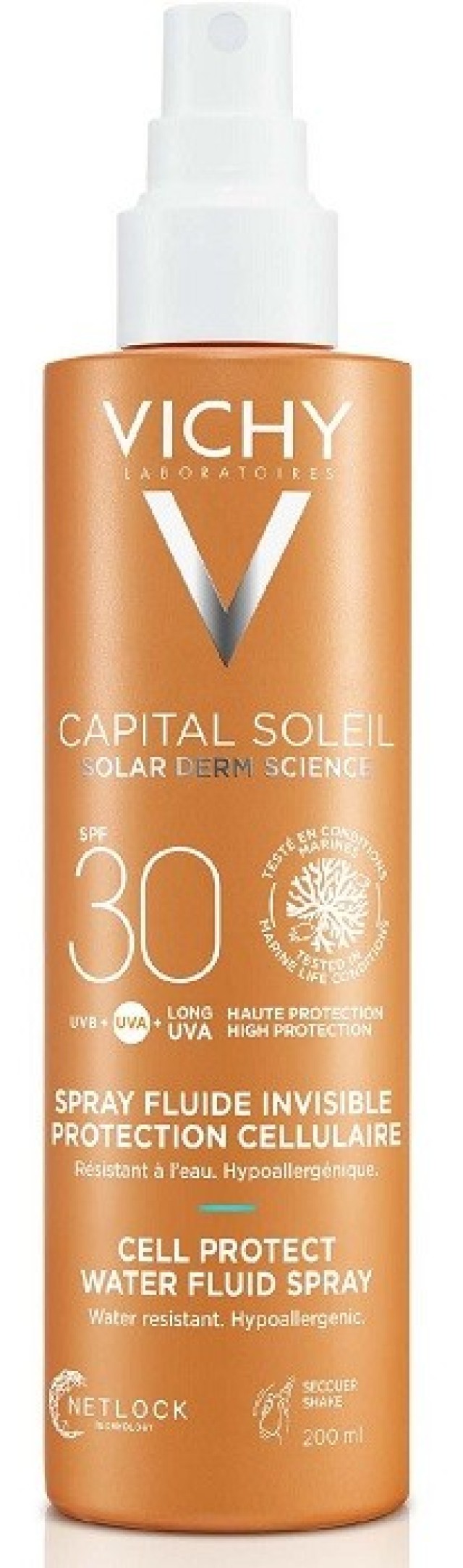 Vichy Capital Soleil Cell Protect Water Fluid Spray spf30 Αντηλιακό Spray Πολλαπλής Χρήσης 200ml