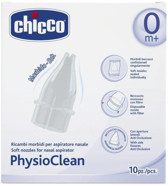 Chicco PhysioClean Μαλακά Ανταλλακτικά για το Ρινικό Αναρροφητήρα 10τμχ