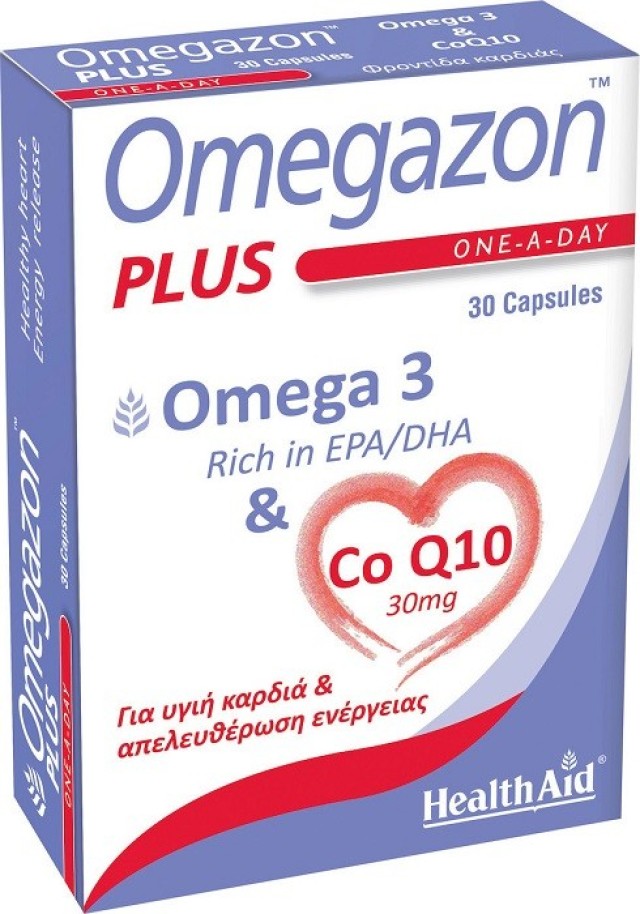 Health Aid Omegazon Plus Ωμέγα 3 & Συνένζυμο Q10 30Caps