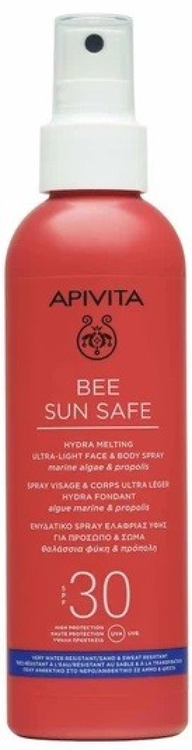 Apivita Bee Sun Safe Ultra Light Face & Body Spray Ενυδατικό Spray Ελαφριάς Υφής για Πρόσωπο & Σώμα spf30 200ml