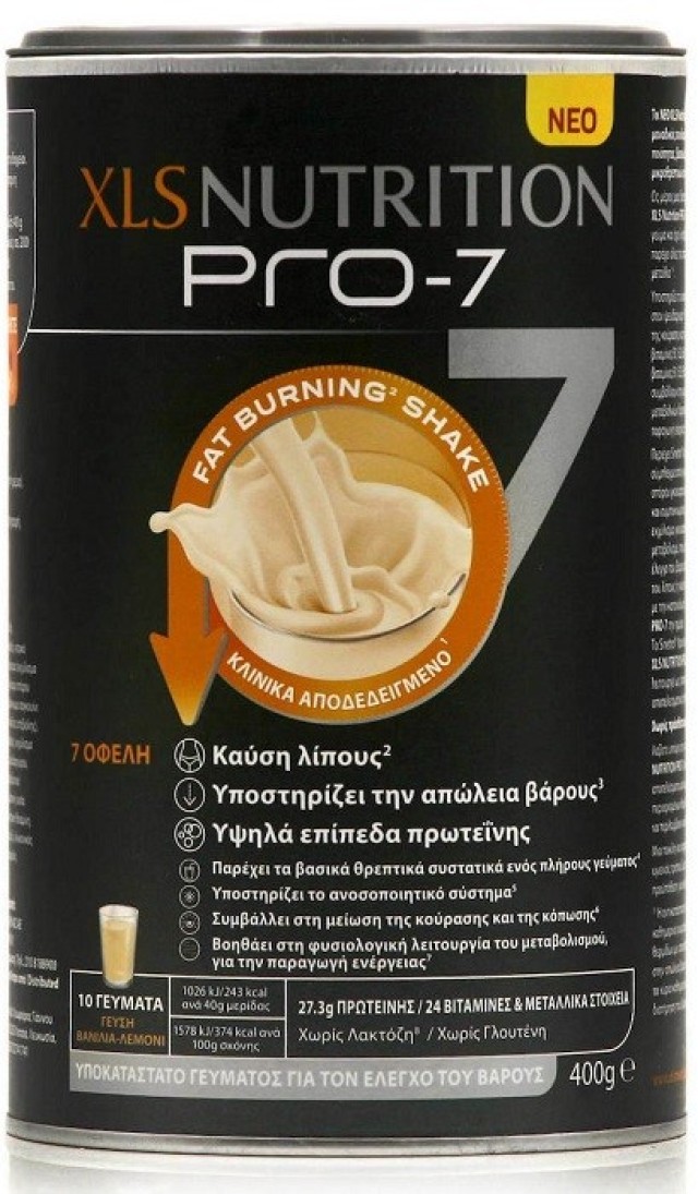 Omega Pharma XLS Nutrition Pro-7 Fat Burning Shake για Καύση του Λίπους με Γεύση Βανίλια 400g ΗΜ. ΛΗΞΗΣ 8/23