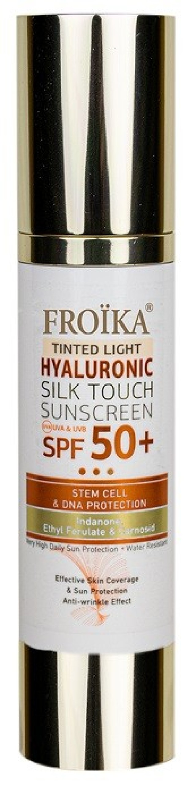 Froika Hyaluronic Silk Touch Sunscreen Tinted Light spf50 Αντηλιακή Κρέμα Προσώπου με Χρώμα 50ml