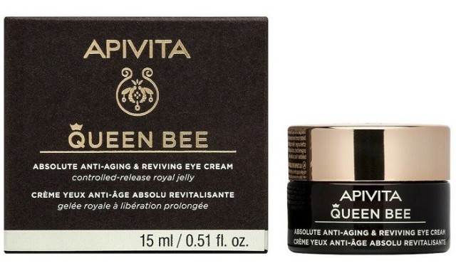Apivita Queen Bee Anti-Aging Eye Cream Κρέμα Ματιών Απόλυτης Αντιγήρανσης & Αναζωογόνησης 15ml