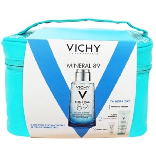 Vichy Promo Mineral 89 Booster 50ml & Purete Thermale Γαλάκτωμα Καθαρισμού 50ml & Capital Soleil Uv-Age spf50 & Νεσεσέρ