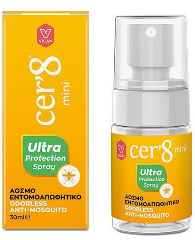 Vican Cer8 Mini Ultra Protection Άοσμο Εντομοαπωθητικό Spray 30ml