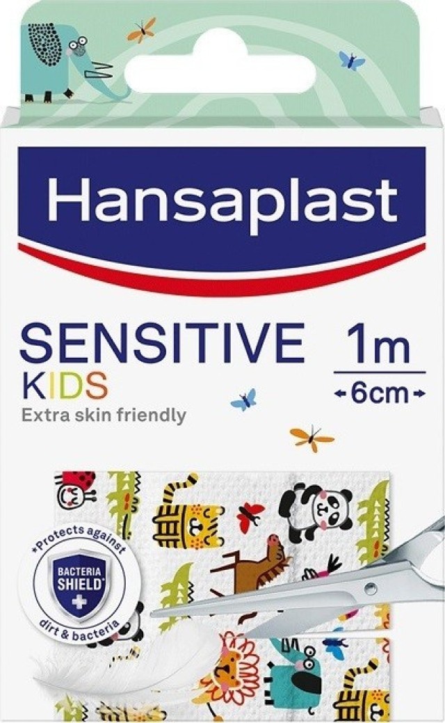 Hansaplast Sensitive Kids Animals Παιδικά Υποαλλεργικά Αυτοκόλλητα Επιθέματα με Σχέδιο Ζωάκια 1m x 6cm 1τμχ