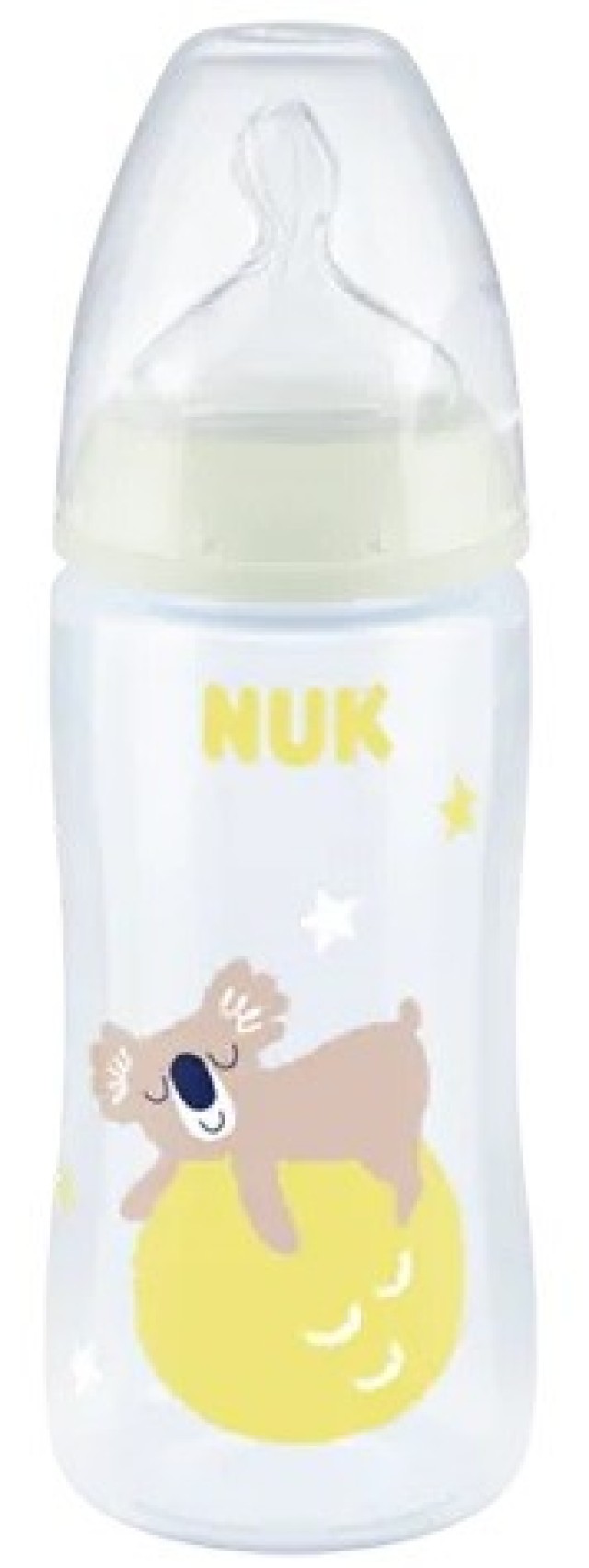 NUK First Choice Plus Night Μπιμπερό που Λάμπει στο Σκοτάδι με Έλεγχο Θερμοκρασίας  6-18m 300ml