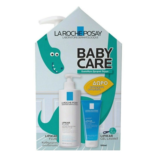 La Roche Posay Baby Care Lipikar Fluide Ενυδατικό Γαλάκτωμα 400ml & Δώρο Lipikar Gel Lavant Τζελ Καθαρισμού 100ml