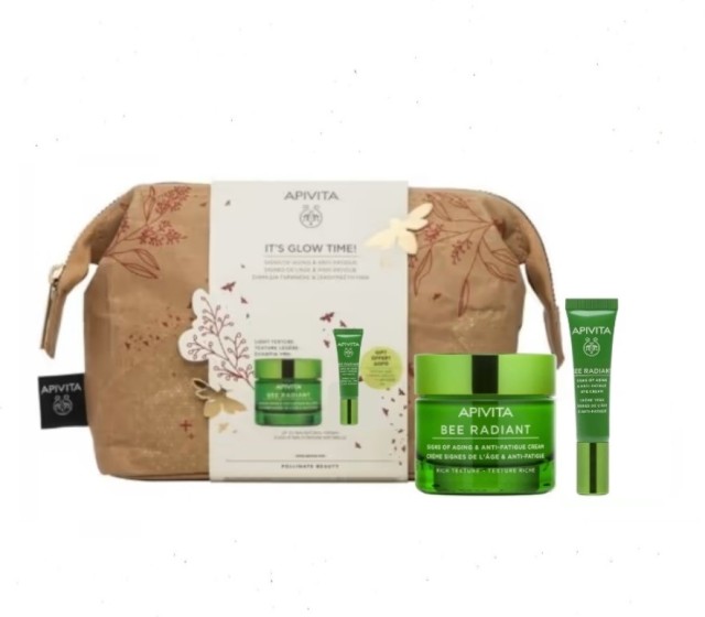 Apivita Promo Its Glow Time Bee Radiant Κρέμα-Gel Ελαφριάς Υφής για Ξεκούραστη Όψη 50ml και Κρέμα Ματιών 15ml