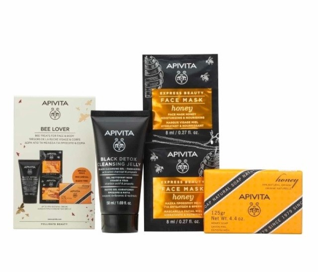 Apivita Bee Lover Promo Black Detox Gel Καθαρισμού 50ml+Express Beauty Honey + Σαπούνι Μέλι 125g