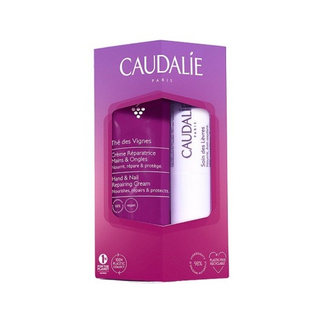 Caudalie Lip & Hand Duo The des Vignes Κρέμα Χεριών Και Νυχιών 30 ml & Lip Conditioner Ενυδατικό Stick Χειλιών 4.5 gr