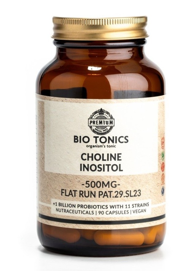 Bio Tonics Choline Inositol Χολίνη & Ινοσιτόλη Για Την Απομάκρυνση Του Λίπους Από Το Ήπαρ 500mg 90caps