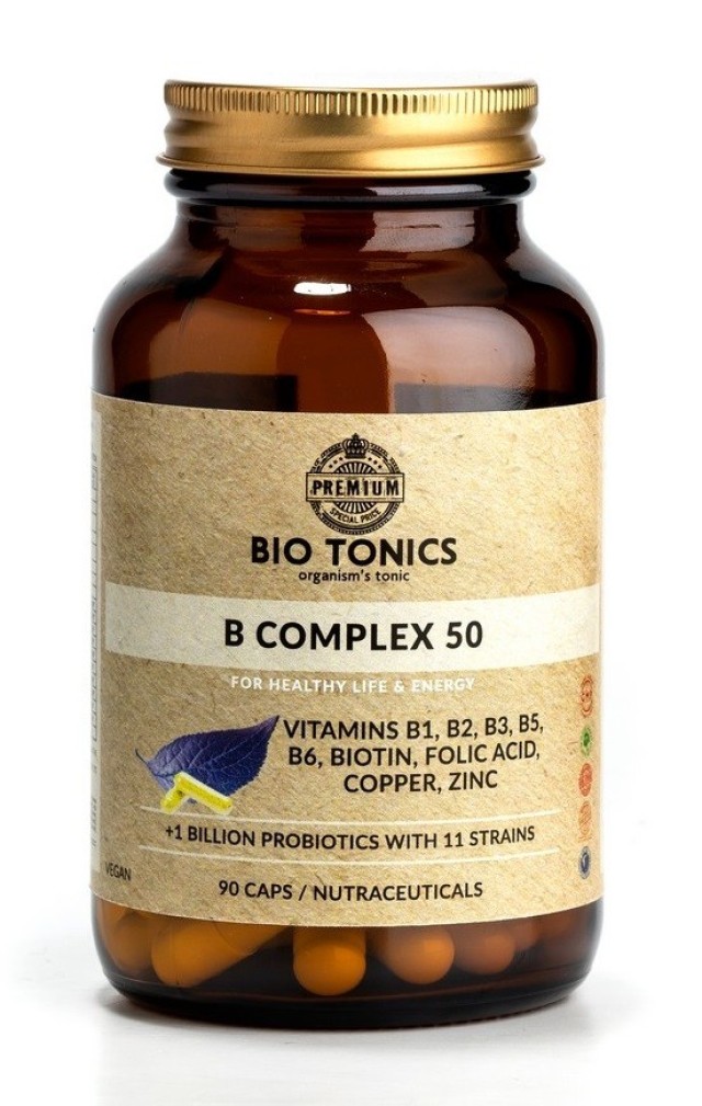 Bio Tonics B Complex Για Τη Φυσιολογική Λειτουργία Των Μεταβολικών Διεργασιών 50mg 90caps