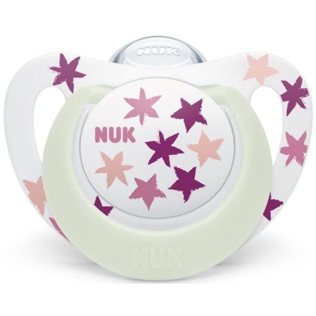 NUK Star Night Πιπίλα Σιλικόνης Ροζ 6-18m 1τμχ